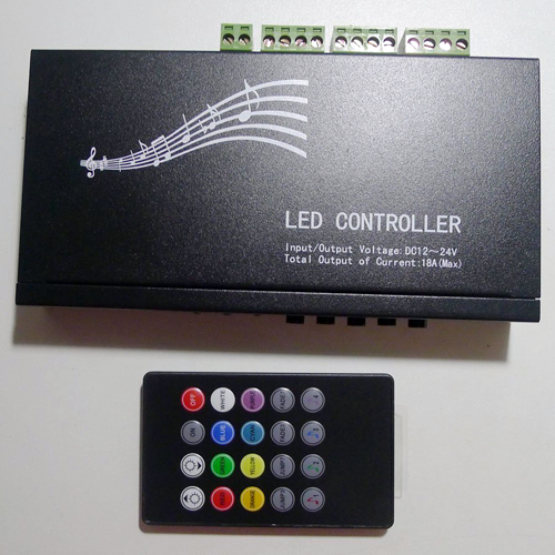 20Key Infrared Music LED Controller+Remote Control Functions - 12~24 Volt DC
