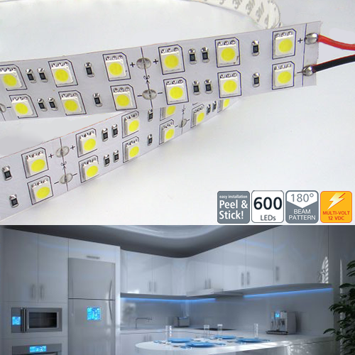 Double-Row Dual-Intensity 5050SMD LED Flexible Light Strip [2NFLS-X600-12V]