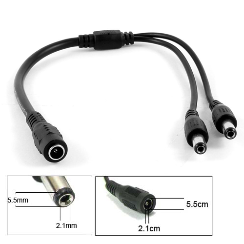 1 to 2 Compact Power Supply to Splitter Cable