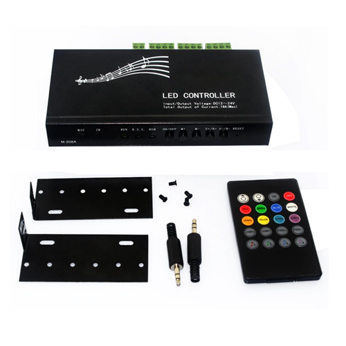 20Key Infrared Music LED Controller+Remote Control Functions - 12~24 Volt DC - Click Image to Close