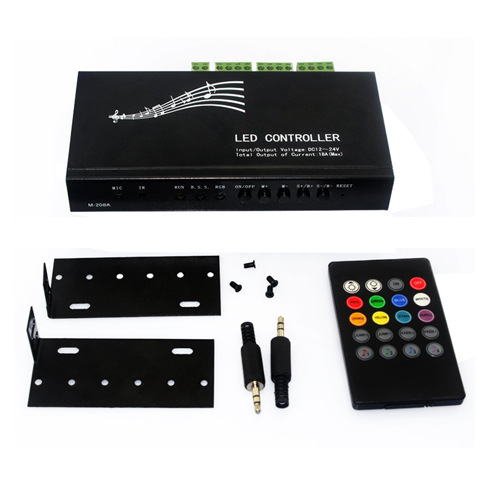 20Key Infrared Music LED Controller+Remote Control Functions - 12~24 Volt DC