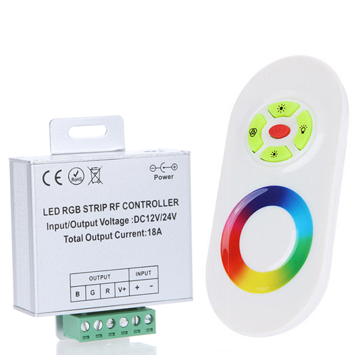 LED RGB Controller w/ Sync-able RF Touch Color Remote - Click Image to Close