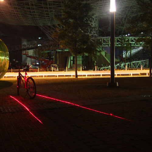 LED Bicycle Tail Light with Laser Light Lane