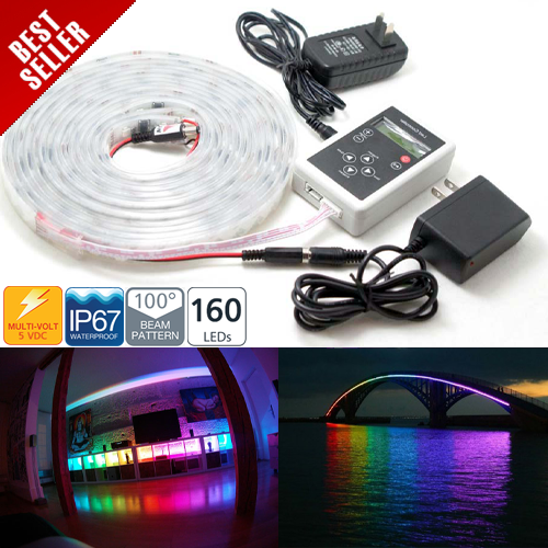Dream Color RGB 160 LEDs Flexible Light Strip kit [WFLS-160LEDs]