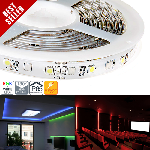 High Power RGBW LED Weatherproof Flexible Light Strip - RGB+White LED Strip - Click Image to Close