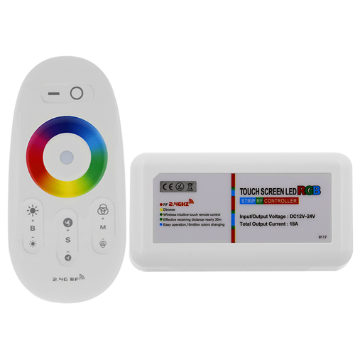 Smartphone or Tablet WiFi Compatible RGB Controller w/ RF Touch Color Remote - Click Image to Close